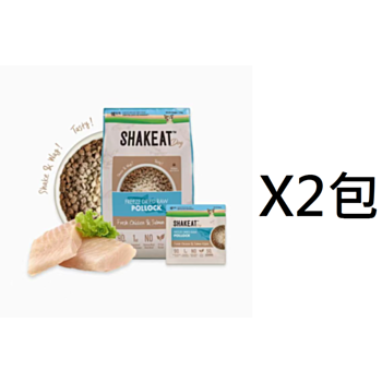 1.2公斤Shakeat 凍乾鱈魚+雞肉三文魚狗糧 X2包(平均為$135包)