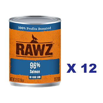 354克 RAWZ Salmon 無穀物三文魚肉醬狗罐頭x12罐 (平均每罐$33), 美國製造