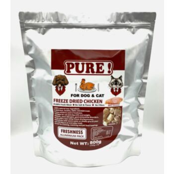 800克 Pure Freeze Dried Chicken Chunk  冷凍乾純雞肉塊 (內有獨立包裝 100克x8包) 貓狗適用, 中國製造