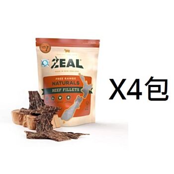 125克 Zeal Beef Fillets 天然牛肉條狗小食x4包特價 (可混合味道, 平均每包 $60)  紐西蘭製造