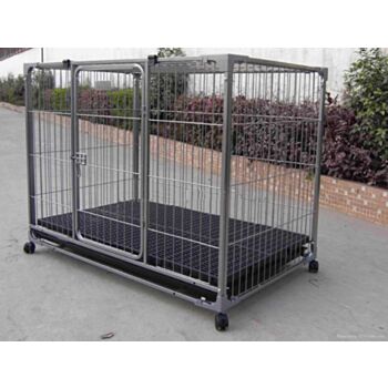 有轆焗漆豬仔板底方管籠: (闊)50吋 X (深)38吋 X (高)45吋, 中國製造