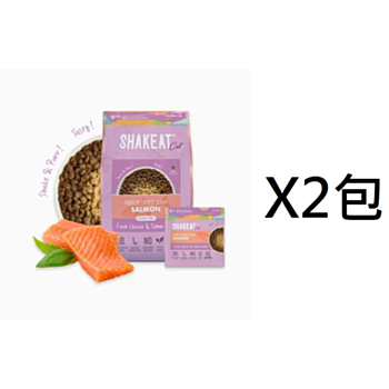 1.2公斤Shakeat 凍乾三文魚+雞肉三文魚無穀物貓糧x2包(平均為$140包)