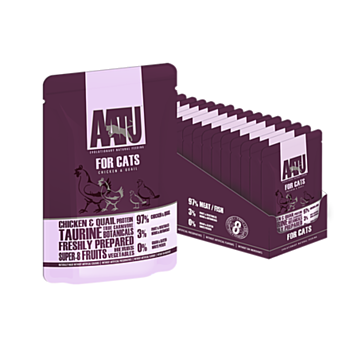 85克 AATU Chicken & Quail Pouch 雞肉及鵪鶉主食貓濕糧x10包, 歐盟製造