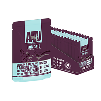 85克 AATU Chicken & Pheasant Pouch 雞肉及野雞主食貓濕糧x10包, 歐盟製造