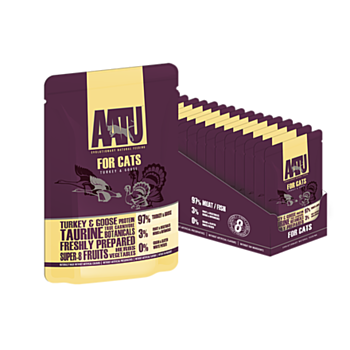 85克 AATU Turkey & Goose Pouch 火雞及鵝肉主食貓濕糧x10包, 歐盟製造