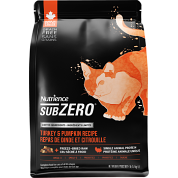 4磅 Nutrience Sub-Zero L.I.D. Turkey & Pumpkin Recipe 無穀物單一蛋白火雞南瓜全貓糧, 加拿大製造