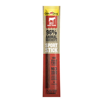 12克 GimDog Grain Free Sport Stick Beef Dog Snack 無穀物牛肉條(紅色) , 歐盟製造