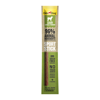12克 GimDog Grain Free Sport Stick Lamb Dog Snack 無穀物羊肉條((淺綠色), 歐盟製造
