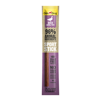 12克 GimDog Grain Free Sport Stick Duck Dog Snack 無穀物鴨肉條(紫色), 歐盟製造