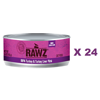 155克 RAWZ 無穀物火雞及火雞肝肉醬貓罐頭x24罐特價 (平均每罐 $24.5) 美國製造   - 需要訂貨