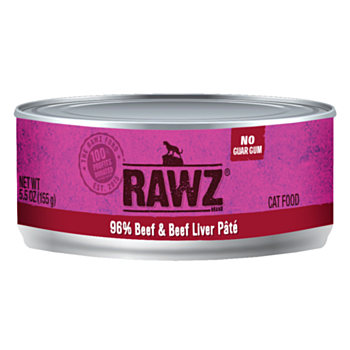 155克 RAWZ 無穀物牛肉及牛肝肉醬貓罐頭 , 美國製造  - 需要訂貨