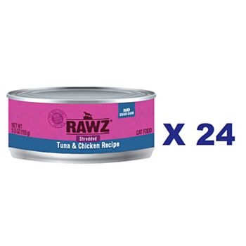 155克 RAWZ 無穀物吞拿魚及雞肉肉絲貓罐頭x24罐特價 (平均每罐 $24.5) 泰國製造