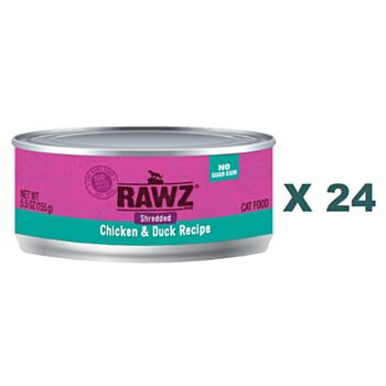 155克 RAWZ Shredded Chicken & Duck Recipe 無穀物雞肉及鴨肉肉絲貓罐頭x24罐特價 (平均每罐 $24.5)  泰國製造 