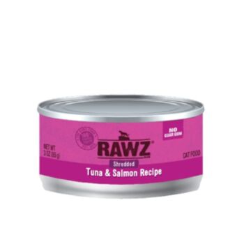 85克 RAWZ Shredded Tuna & Salmon Recipe 無穀物吞拿魚三文魚肉絲貓罐頭, 泰國製造  