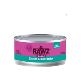 85克 RAWZ Shredded Chicken & Duck Recipe 無穀物雞肉及鴨肉肉絲貓罐頭, 泰國製造 