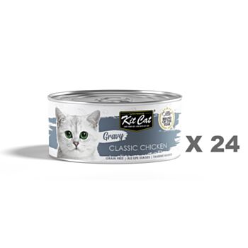 70克 Kit Cat 無穀物鮮嫩雞肉汁湯主食貓罐頭x24罐特價 (平均每罐 $8.5), 泰國製造