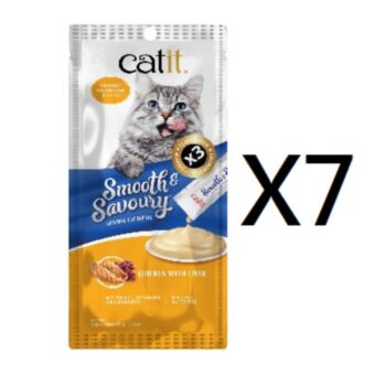 4支裝Catit 雞肉及雞肝肉醬貓小食,(15克X4支)7包
