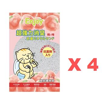 5公斤 Enjoy 香桃味凝結貓砂x4包特價 (平均每包 $34.5) (EJ50193) 中國製造   
