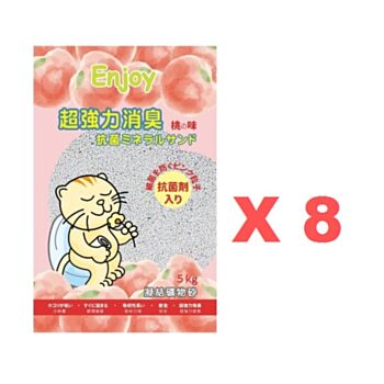 5公斤 Enjoy 香桃味凝結貓砂x8包特價 (平均每包 $31.5) (EJ50193)  中國製造