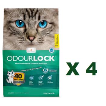 12公斤 Odourlock Multi-Cat Formula, Fragrance 強力除臭輕舒淡香凝結貓砂x4包特價 (平均每包 $184)  加拿大製造