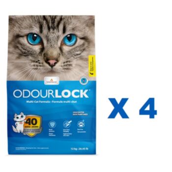 12公斤 Odourlock Multi-Cat Foumula Unscented 強力除臭凝結貓砂x4包特價 (平均每包 $184)   加拿大製造