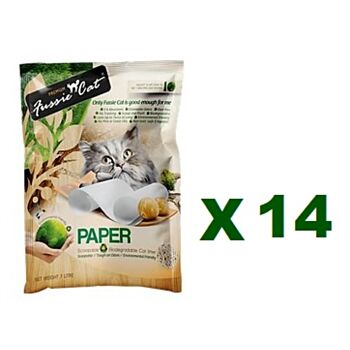 7公升 Fussie Cat 原味紙砂x14包特價 (平均每包 $55)  日本製造