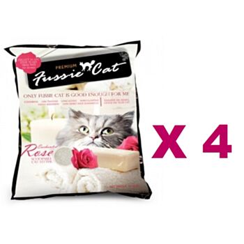 10公升 Fussie Cat cat snad 玫瑰味貓砂x4包特價 (平均每包 $55), 中國製造