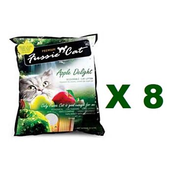 10公升 Fussie Cat 蘋果味貓砂x8包特價 (平均每包 $53)  中國製造