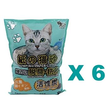 8公升 QQ Kit Clumping Paper Litter 活性炭貓紙砂x6包特價 (平均每包 $67), 日本製造