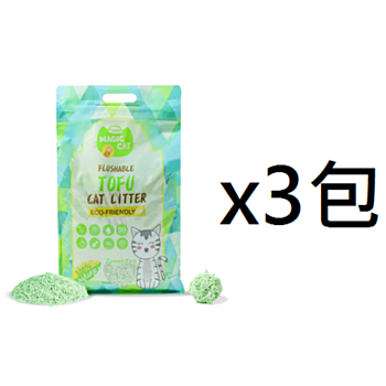 18公升Magic Cat 綠茶味豆腐貓砂,2mmx3包(平均為$82包)