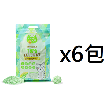 18公升Magic Cat 綠茶味豆腐貓砂,2mmx6包(平均為$72包)