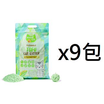 18公升Magic Cat 綠茶味豆腐貓砂,2mmx9包(平均為$67包)