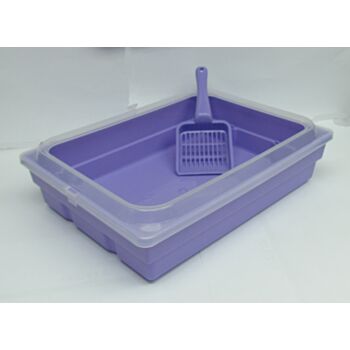 透明圍邊貓沙盆(細), 附送貓沙鏟, 台灣製造