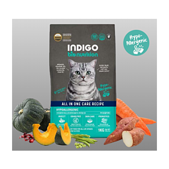 1公斤 Indigo 無穀物昆蟲蛋白低敏貓糧 (內有獨立包裝 200克x5包) 韓國製造 (到期日: 6-2027)