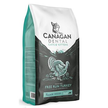 4公斤 Canagan Dental Grain Free Free Run Turkey 無物火雞全貓糧(健齒配方), 德國製造 