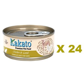 70克Kakato (貓主食) 雞肉及羊肉主食貓罐頭 X 24罐特價, 泰國製造 (平均每罐 $15.5)