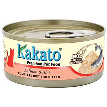 70克Kakato (貓主食) 單一蛋白三文魚幼貓罐頭  