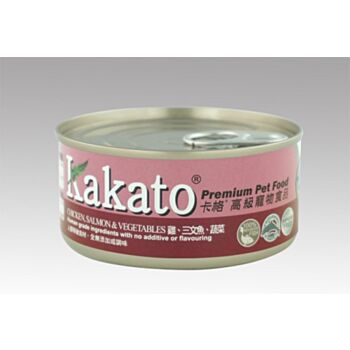 170克 Kakato 雞柳三文魚蔬菜貓狗罐頭