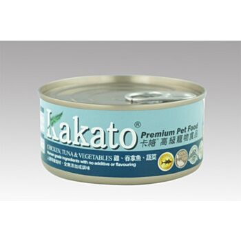 170克 Kakato 雞柳吞拿魚蔬菜貓狗罐頭