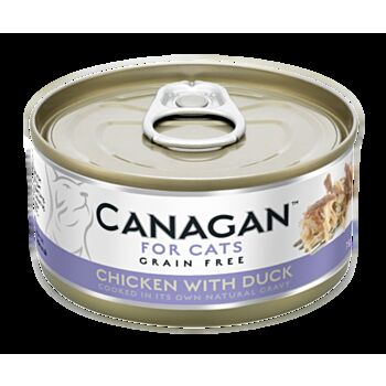 75克Canagan 無穀物雞肉+鴨肉主食貓罐頭, 泰國製造