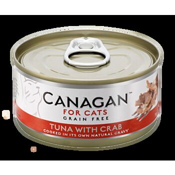 75克Canagan 無穀物吞拿魚+蟹肉主食貓罐頭, 泰國製造