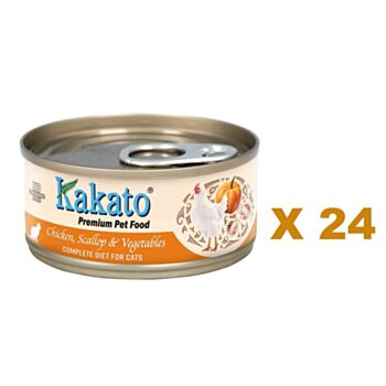 70克Kakato (貓主食) 雞肉、扇貝及蔬菜主食貓罐頭 X 24罐特價, 泰國製造 (平均每罐 $15.5)
