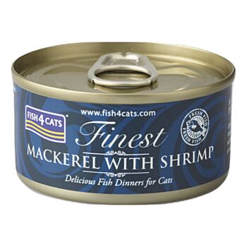 70克 Fish4Cats mackerel with shrimp 鯖魚鮮蝦貓罐頭x10罐, 泰國製造