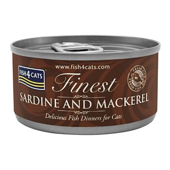70克 Fish4Cats sardine and mackerel 沙甸魚鯖魚貓罐頭x10罐, 泰國製造