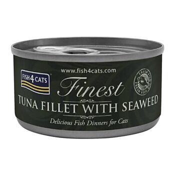 70克 Fish4Cats  tuna fillet with seaweed 吞拿魚塊海藻貓罐頭x10罐, 泰國製造