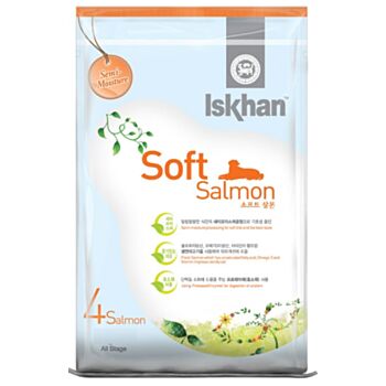 1.2公斤 Iskhan Salmon Soft Chew 益健軟粒三文魚天然全犬糧 (內有獨立包裝 300克x4包) (#4S) 韓國製造  