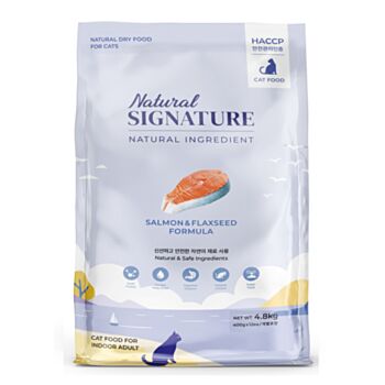 4.8公斤 Natural Signature 三文魚有機亞麻籽抗敏天然全貓糧( 內有獨立包裝 400克x12包 ) 韓國製造