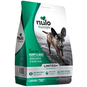 22磅 Nulo Free Style Limited Ingredient Diet 無穀物單一蛋白鱈魚扁豆幼犬及成犬糧, 美國製造  