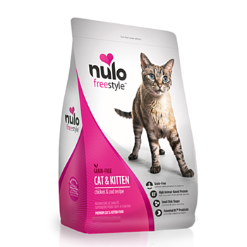 12磅 Nulo Free Style Grain Free Chicken & Cod 無穀物雞肉鱈魚幼貓及成貓糧 (粉紅色), 美國製造