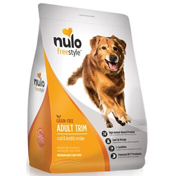 24磅 Nulo Free Style Grain Free Adult Trim Cod & Lentils Recipe 無穀物鱈魚扁豆成犬體重控制配方, 美國製造  (到期日: 11-2026)